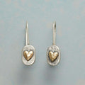 Pendientes de Corazón con Incrustaciones Doradas Estilo Vintage
