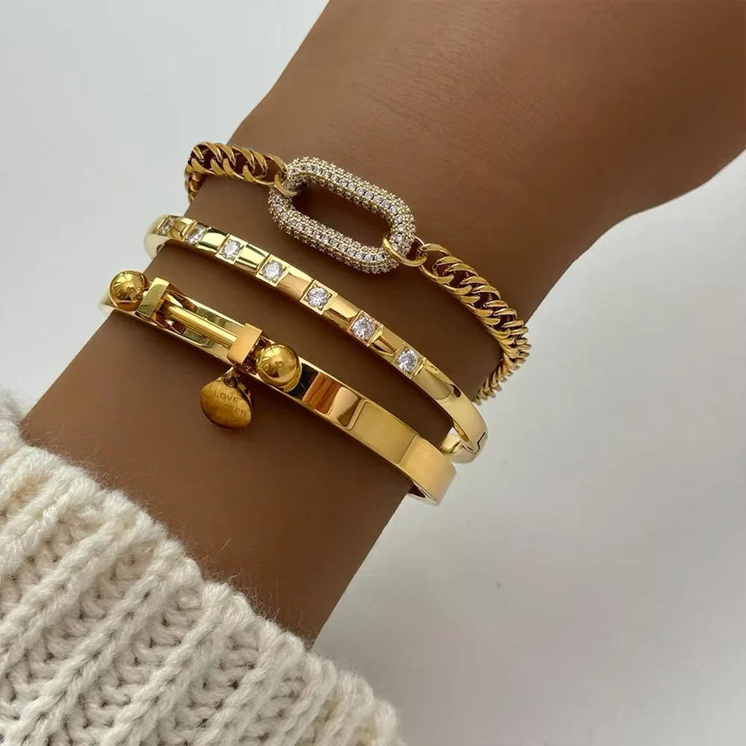 Pulsera de cristales blancos radiantes