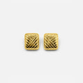 Pendientes de tachuela rectangulares dorados de estilo vintage