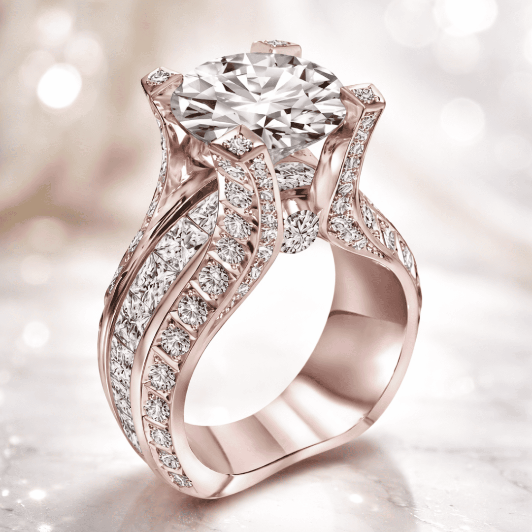 Anillo de circonita vintage hecho a mano