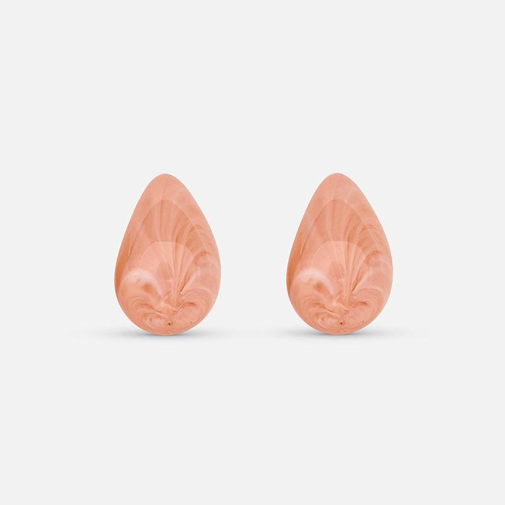 Pendientes modernos de lágrima color rubor