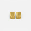 Pendientes largos acanalados de oro artístico
