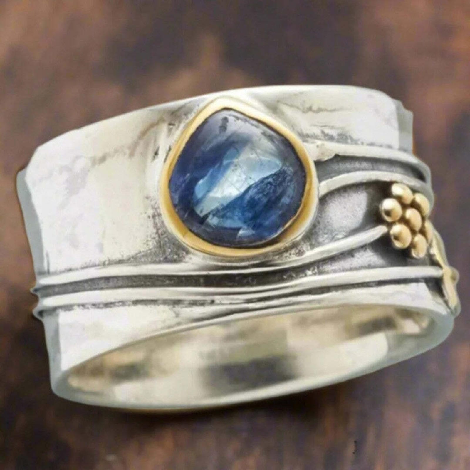 Anillo de Meditación Bohemio con Piedras Preciosas