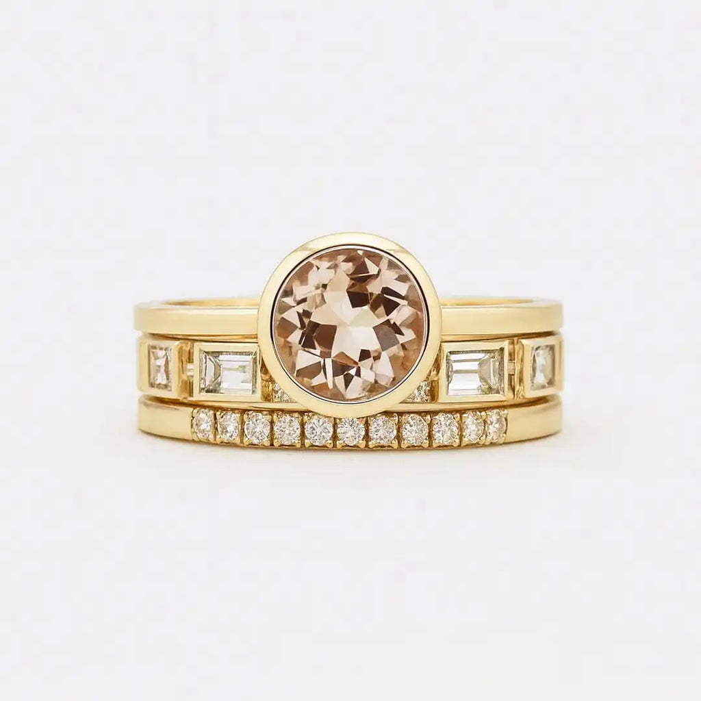 Anillo Vintage con Zirconia Cúbica Dorada