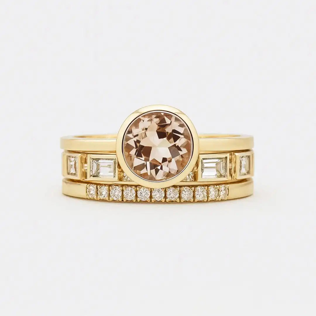 Anillo Vintage con Zirconia Cúbica Dorada