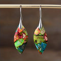 Pendientes Bohemios de Hoja con Piedras Naturales