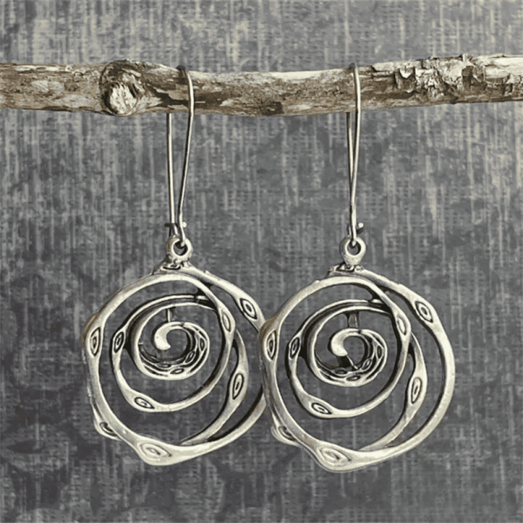 Pendientes Laberinto Plateados Vintage