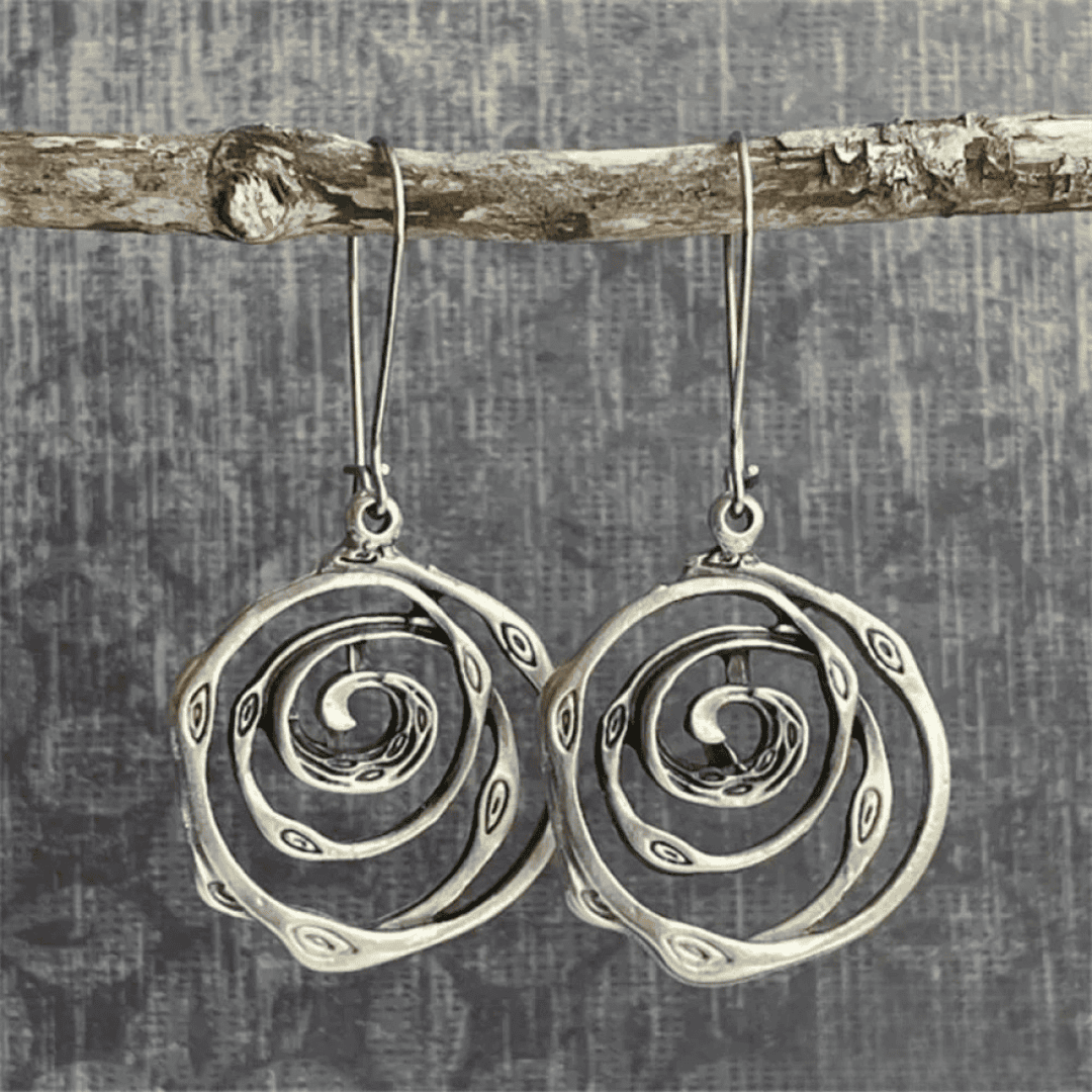 Pendientes Laberinto Plateados Vintage