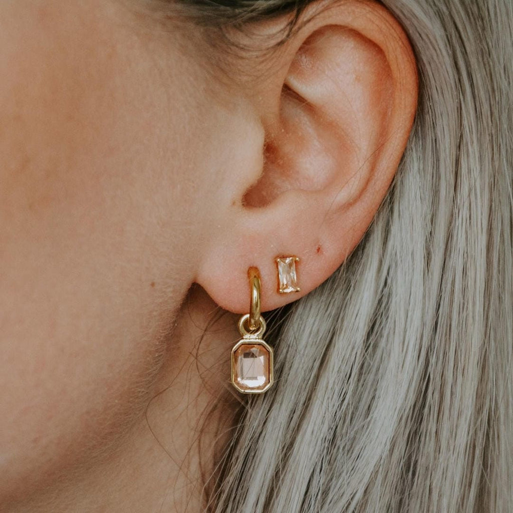 Elegantes pendientes Leonore con detalle de piedra