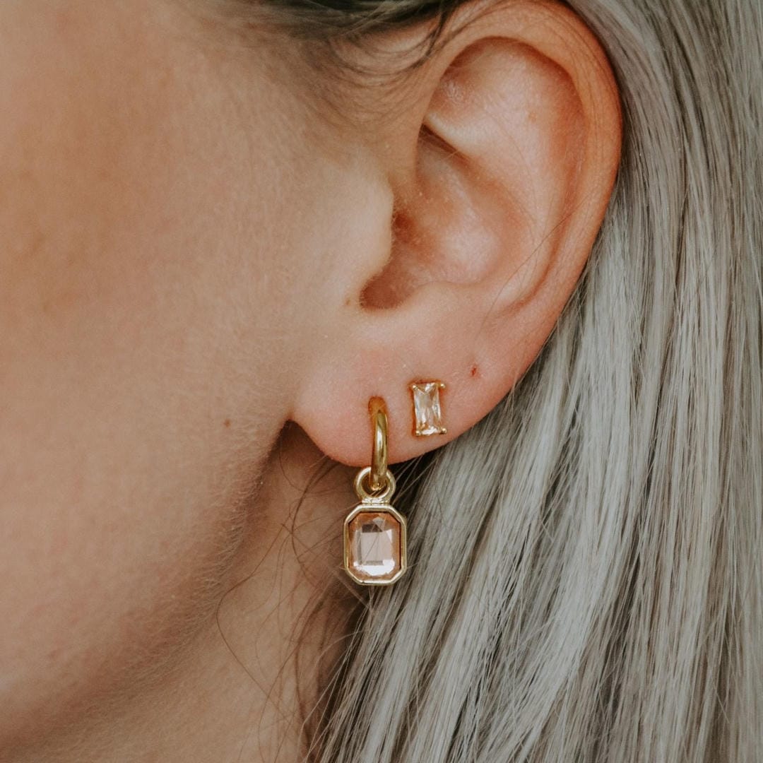Elegantes pendientes Leonore con detalle de piedra