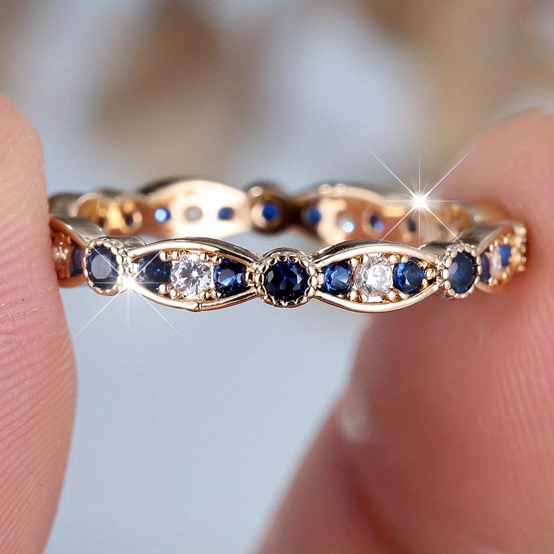 Anillo de banda Constelación Zafiro Medianoche