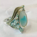Anillo de ópalo turquesa vintage