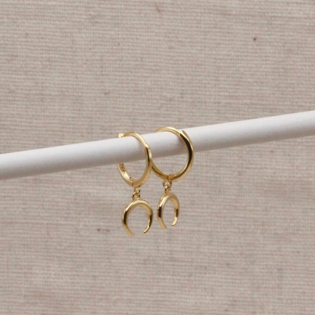 Pendientes de aro crecientes Cuerno de Oro