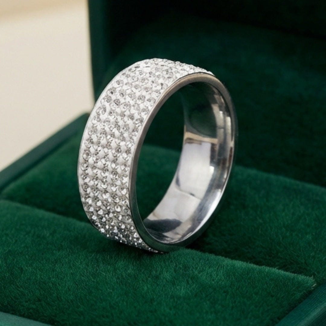 Anillo Pavelli con banda de cristal