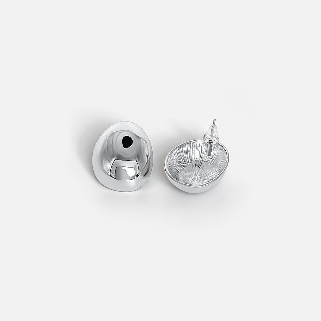 Pendientes Ovalados de Plata Pulida