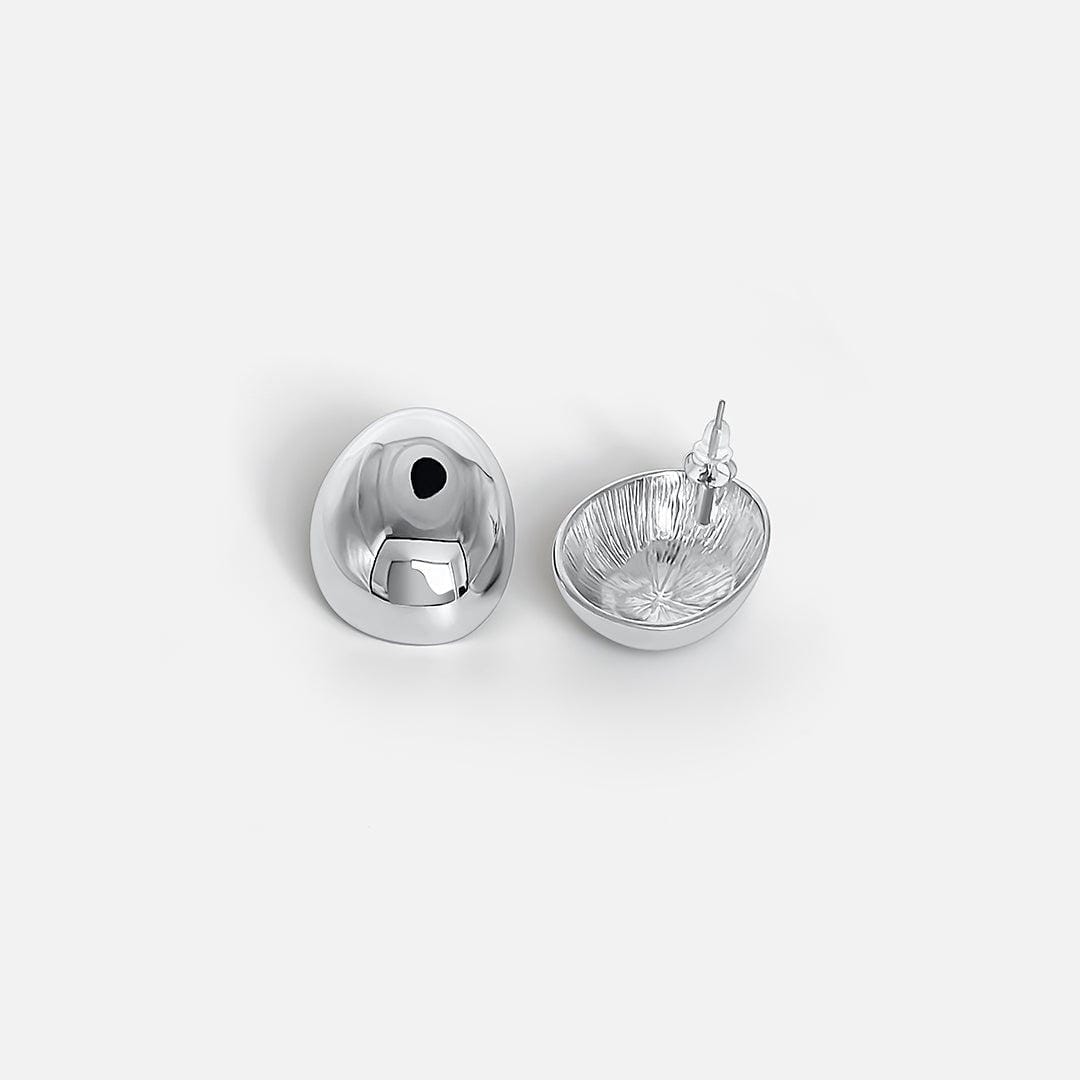 Pendientes Ovalados de Plata Pulida