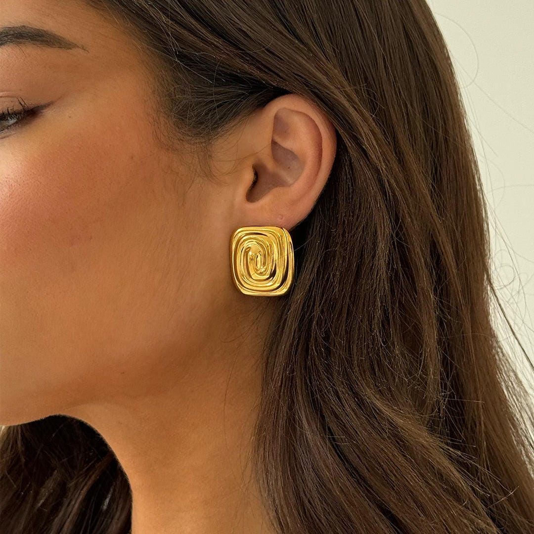 Pendientes de oro en espiral Aurelia