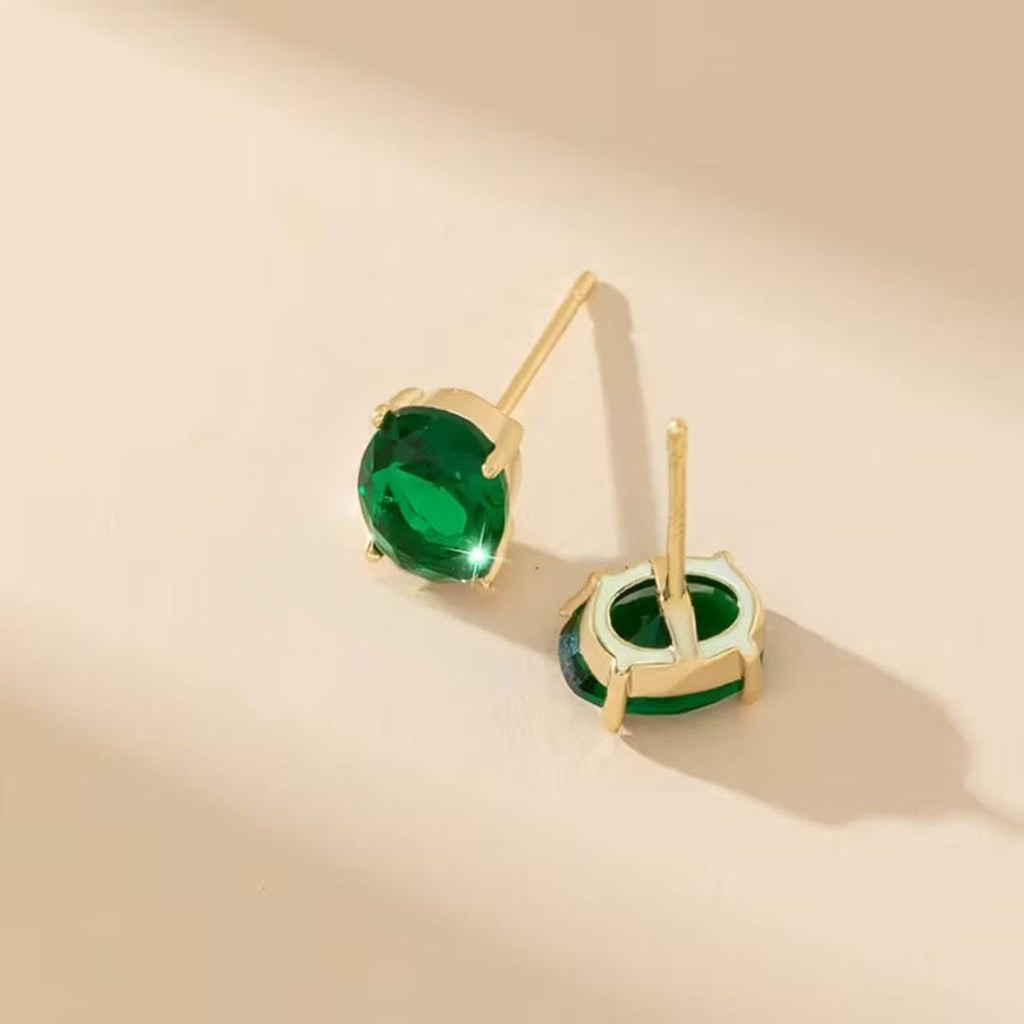 Pendientes Ovalados de Esmeralda Gleam