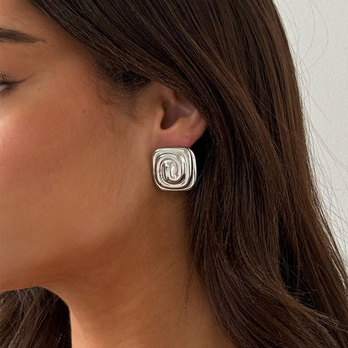 Pendientes de plata en espiral Aurelia