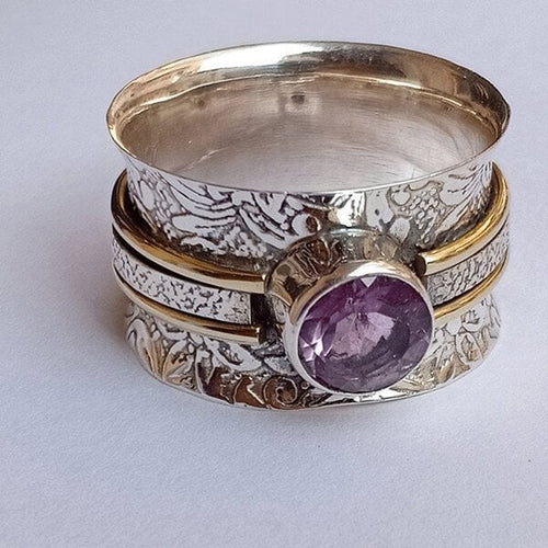 Anillo de meditación de cristal bohemio