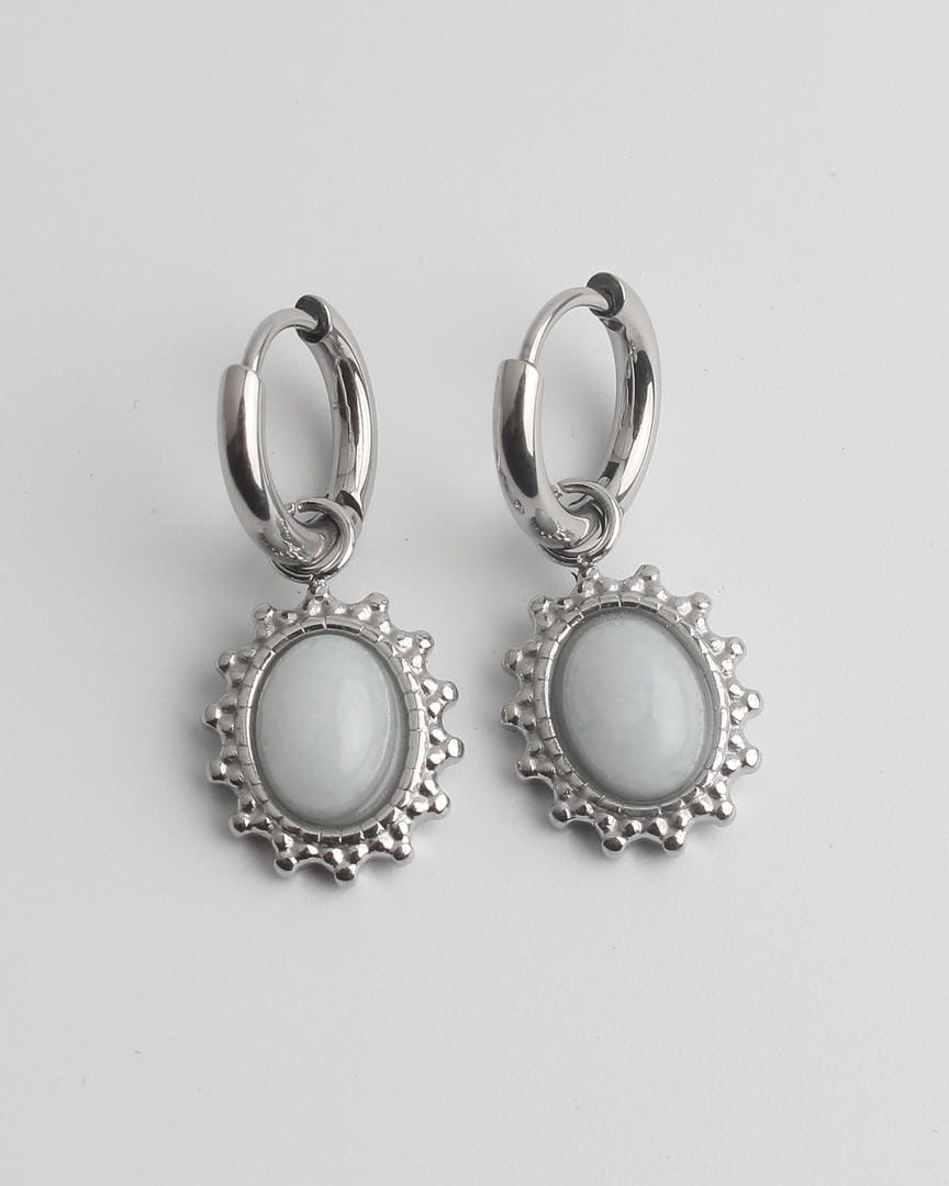 Pendientes Jolie de acero inoxidable con piedras naturales