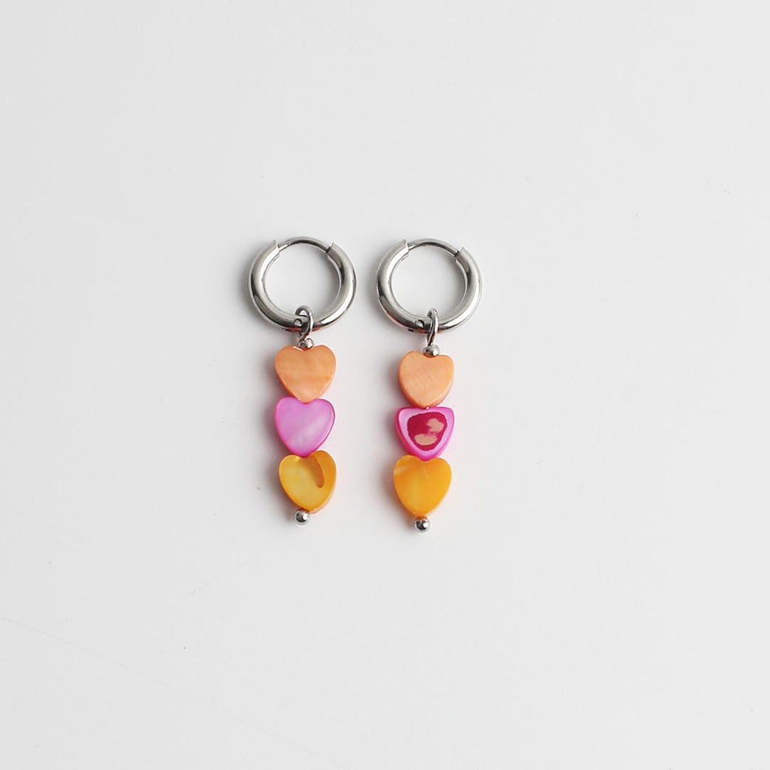 Pendientes de tres corazones