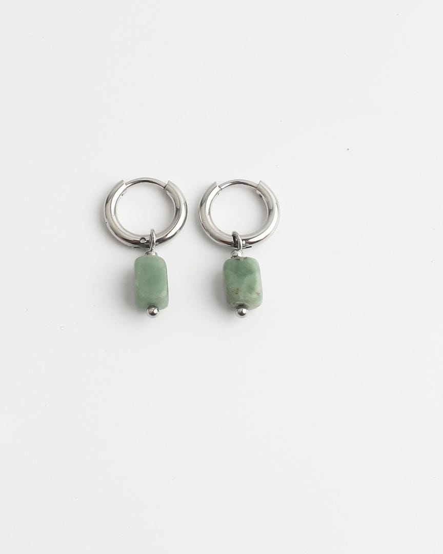 Pendientes de Aro Minimalistas de Piedra