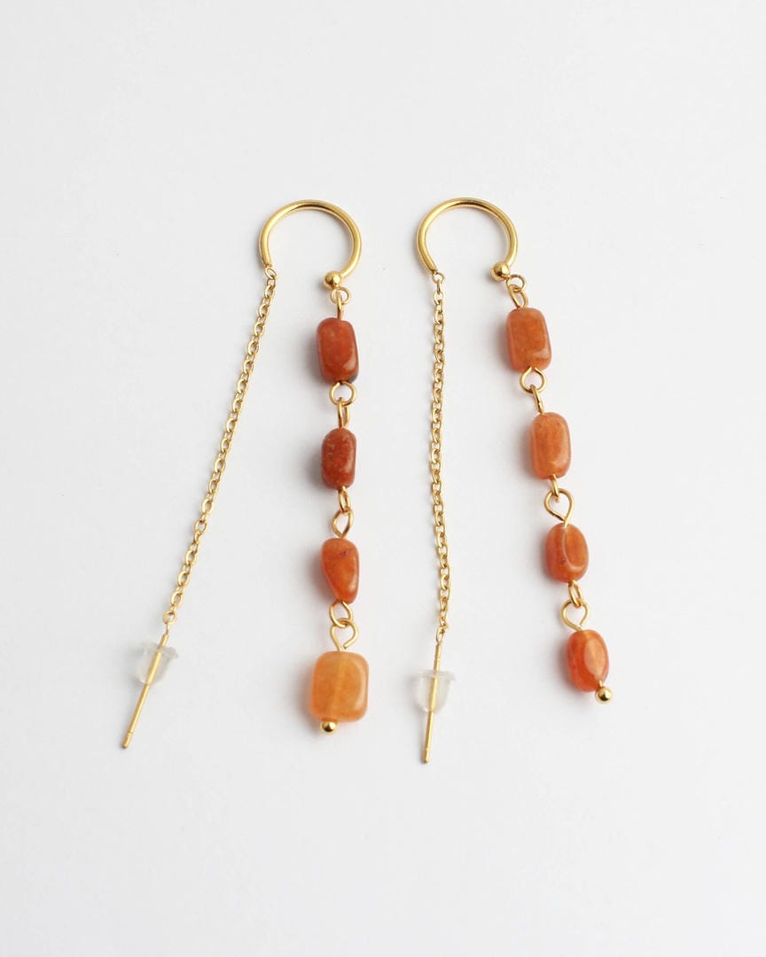 Pendientes de gota de piedra moteada