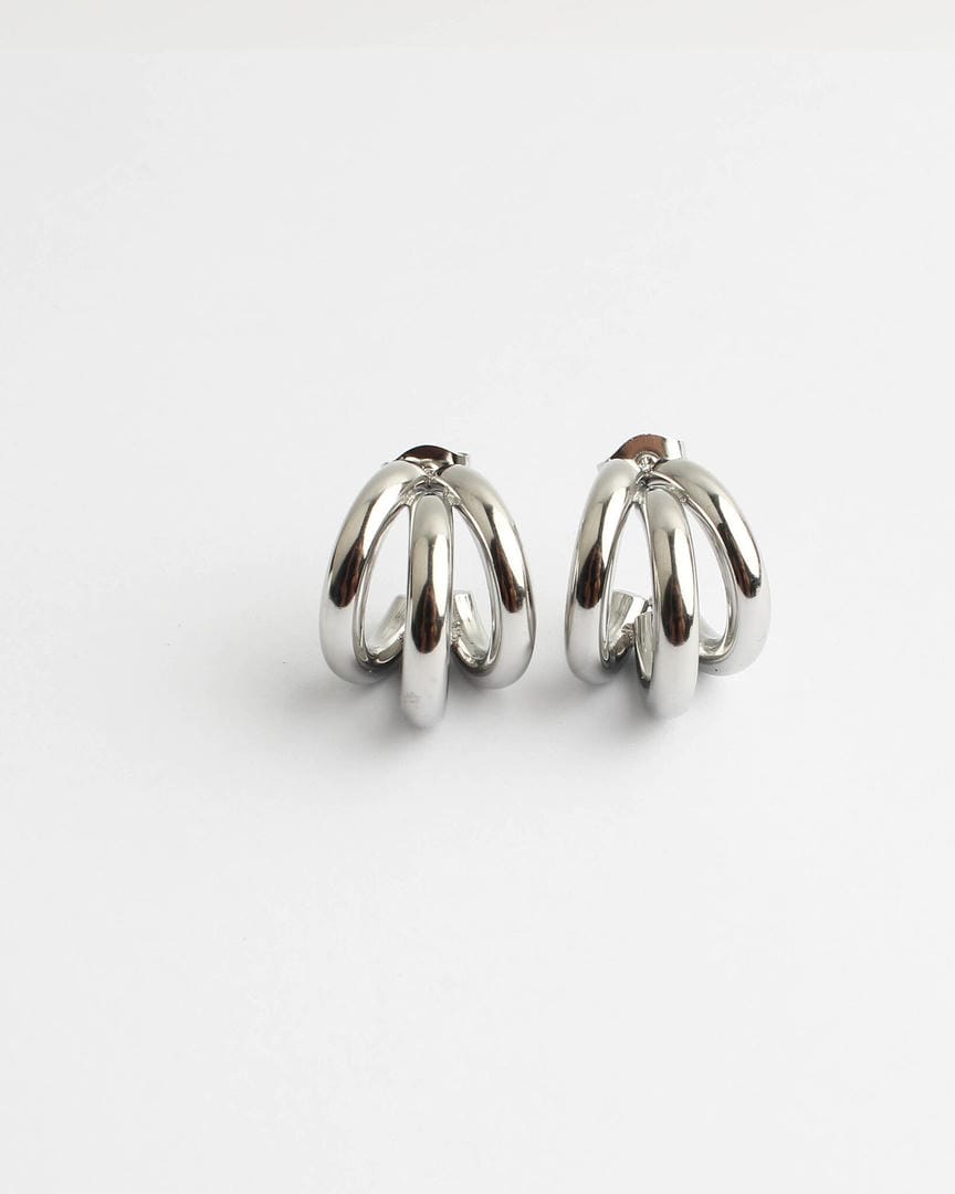 Pendientes de aro doble modernos