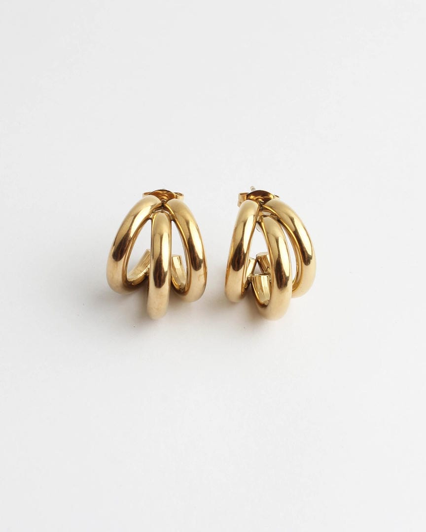 Pendientes de aro doble modernos