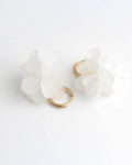 Pendientes de aro de oro con flor