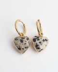 Pendientes de aro con piedra en forma de corazón