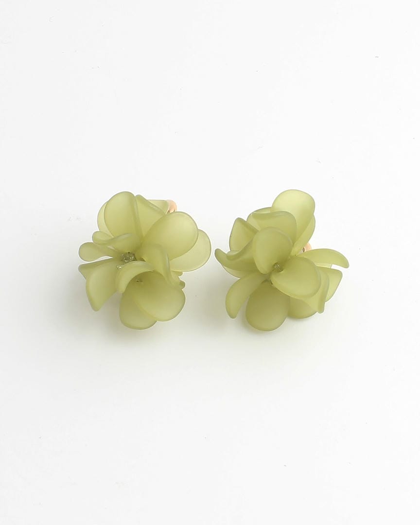 Pendientes de aro de oro con flor