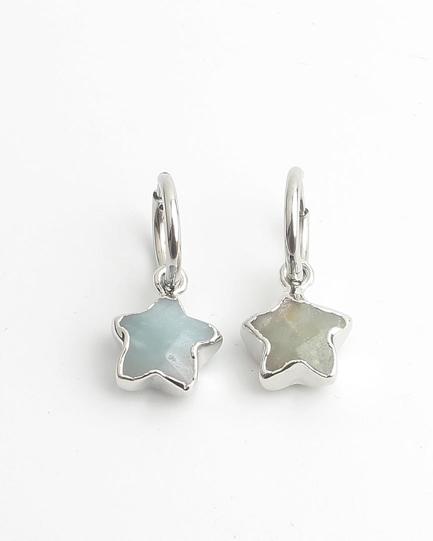Pendientes de Piedra Preciosa Estrella