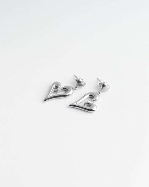 Pendientes con forma de doble corazón Chic
