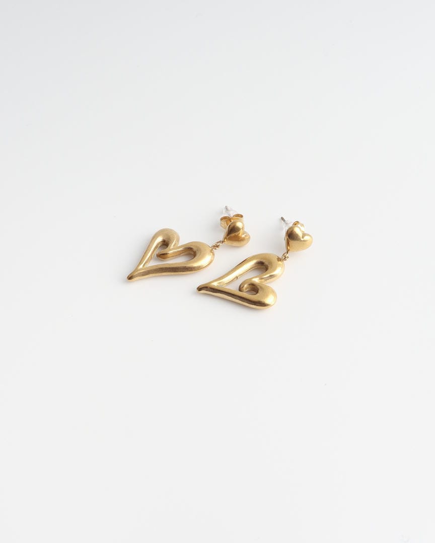 Pendientes con forma de doble corazón Chic