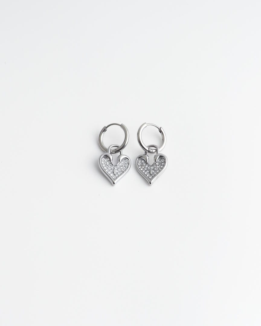 Pendientes de aro Corazón Brillante