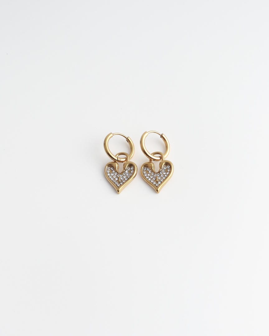 Pendientes de aro Corazón Brillante