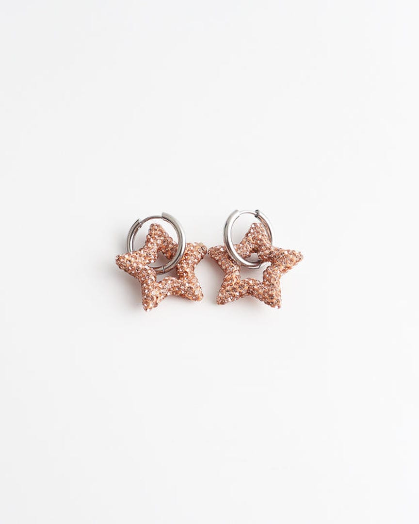 Pendientes de Estrella de Cristal Tonificado