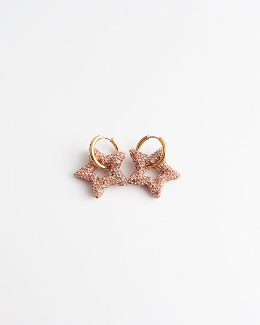 Pendientes de Estrella de Cristal Tonificado