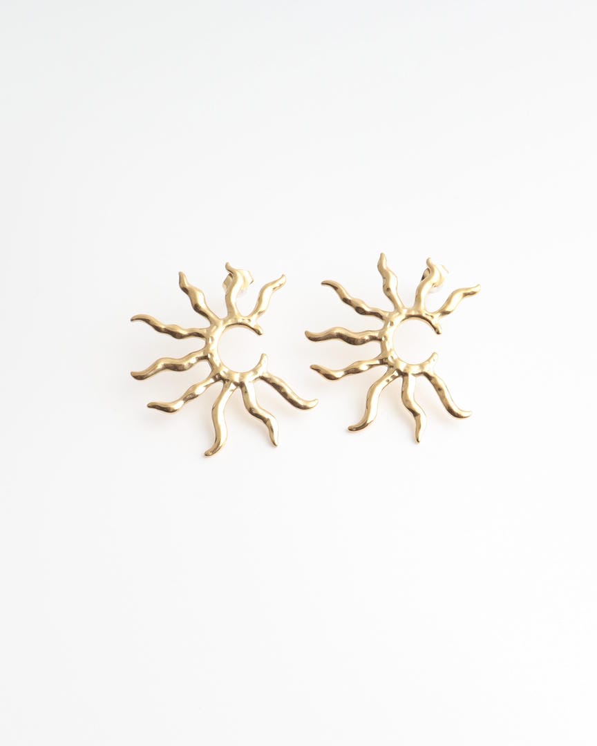 Pendientes de tuerca grandes Sunburst