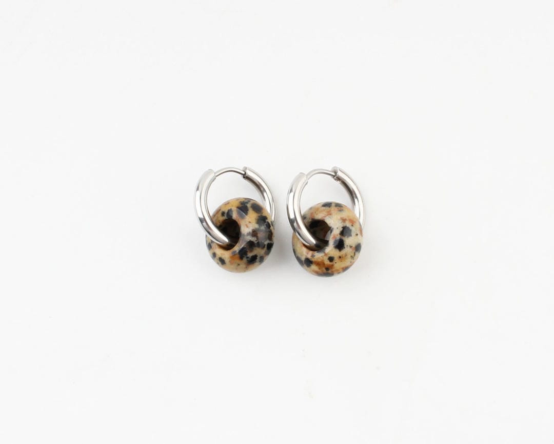 Pendientes de aro de donut de piedra