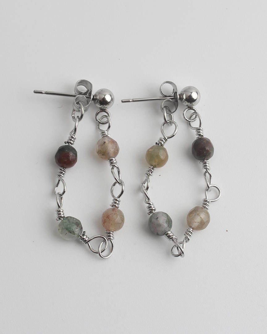 Pendientes Lea Sleek con varios abalorios de piedra