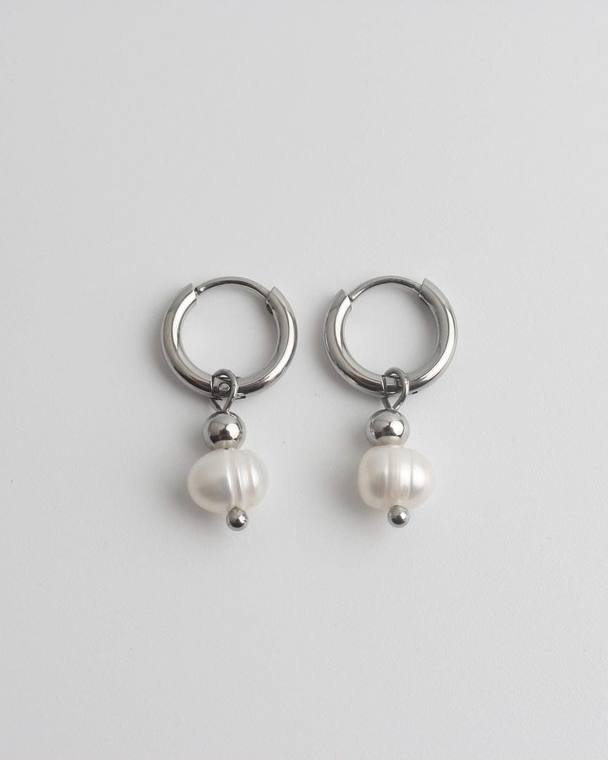 Pendientes Veerle Impresionantes en Blanco Perla