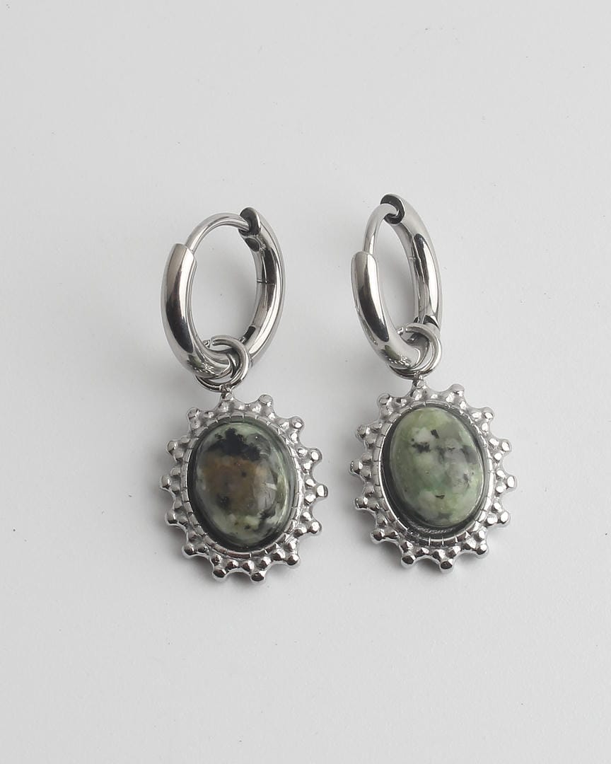 Pendientes Jolie de acero inoxidable con piedras naturales