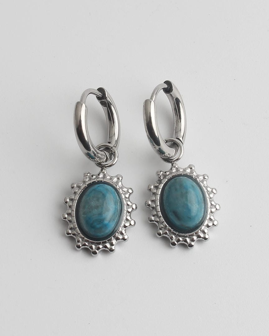 Pendientes Jolie de acero inoxidable con piedras naturales