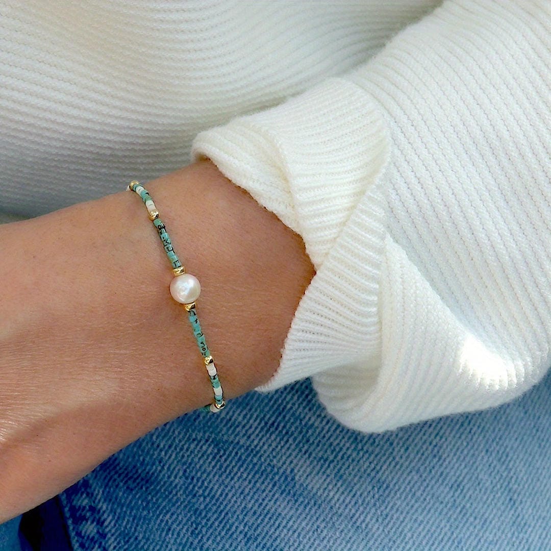 Pulsera de abalorios de perlas costeras