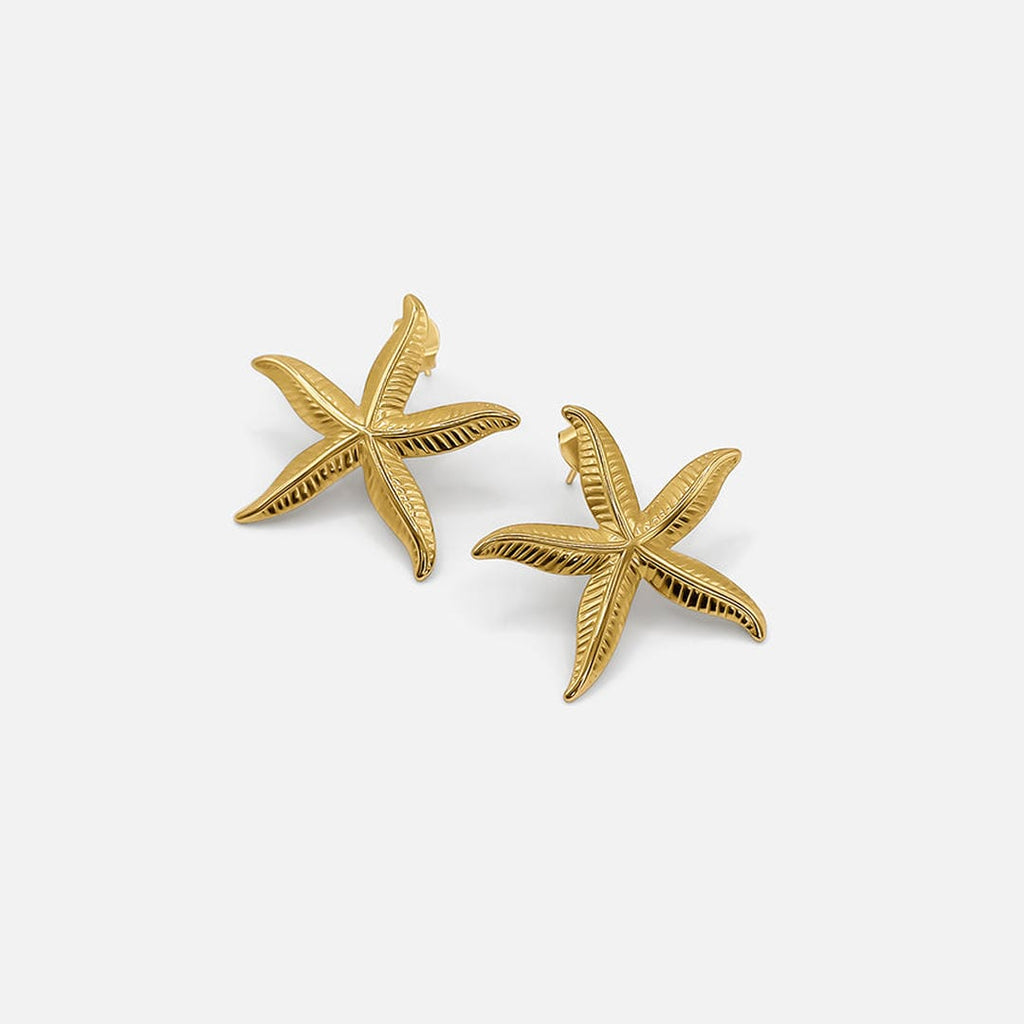 Pendientes Gráciles de Estrella de Mar Dorada