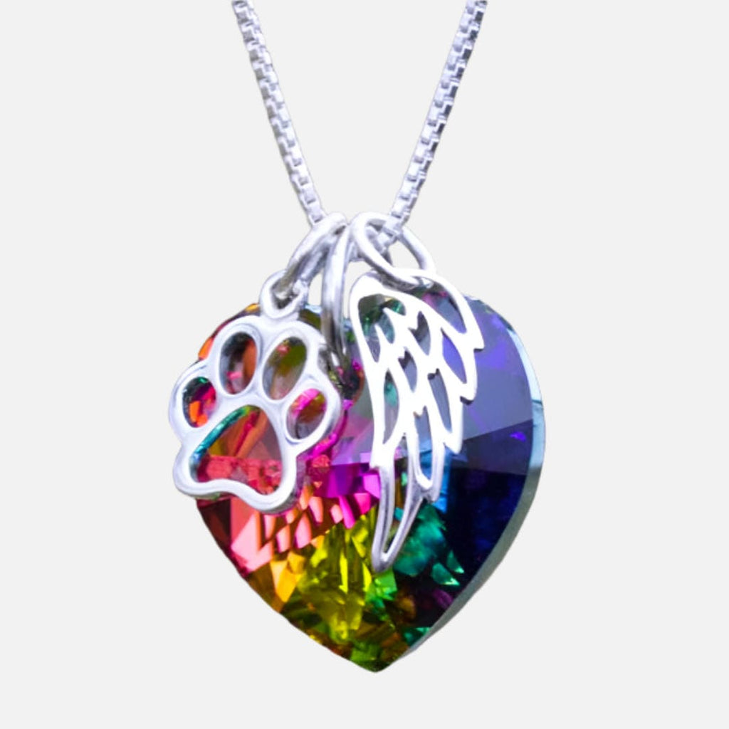 Collar Conmemorativo Colgante Corazón Arcoíris