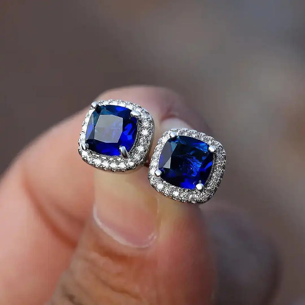 Pendientes de tachuela cuadrados Saphir